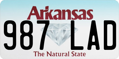 AR license plate 987LAD