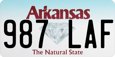 AR license plate 987LAF