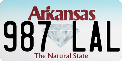 AR license plate 987LAL
