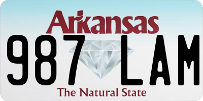 AR license plate 987LAM