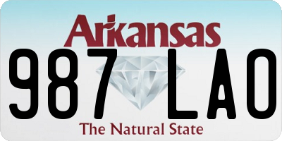 AR license plate 987LAO