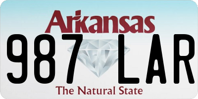 AR license plate 987LAR