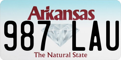 AR license plate 987LAU