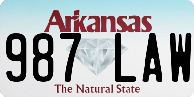 AR license plate 987LAW