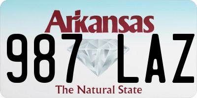 AR license plate 987LAZ