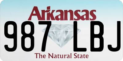 AR license plate 987LBJ