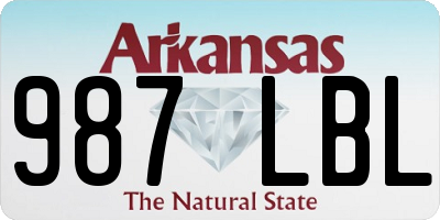 AR license plate 987LBL