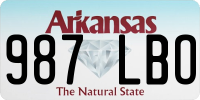 AR license plate 987LBO