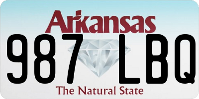 AR license plate 987LBQ