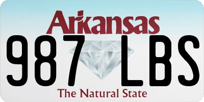 AR license plate 987LBS