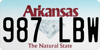AR license plate 987LBW