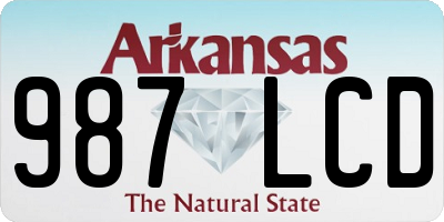 AR license plate 987LCD