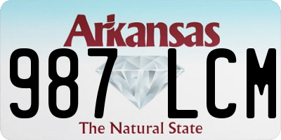 AR license plate 987LCM