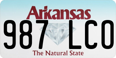 AR license plate 987LCO