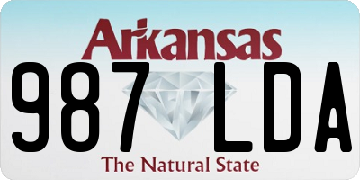 AR license plate 987LDA