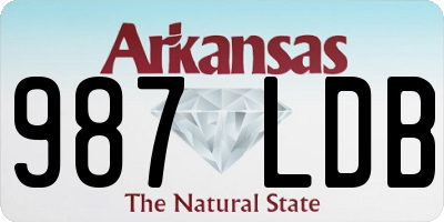 AR license plate 987LDB