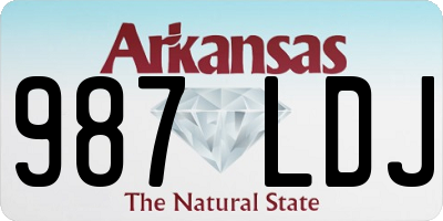 AR license plate 987LDJ