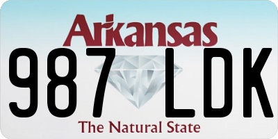 AR license plate 987LDK