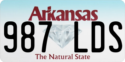 AR license plate 987LDS