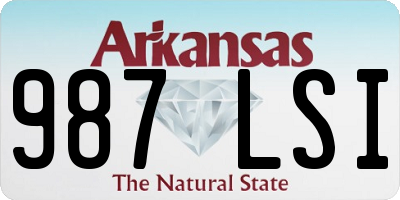 AR license plate 987LSI