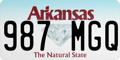 AR license plate 987MGQ