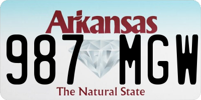 AR license plate 987MGW