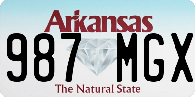 AR license plate 987MGX