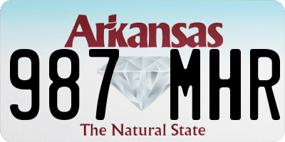 AR license plate 987MHR