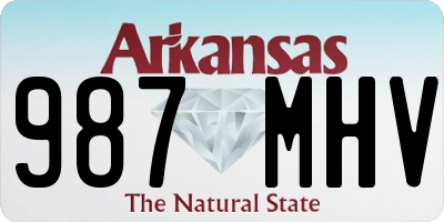 AR license plate 987MHV