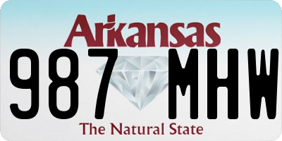 AR license plate 987MHW