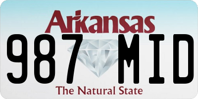 AR license plate 987MID