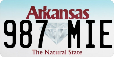 AR license plate 987MIE