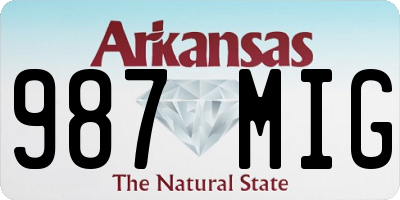 AR license plate 987MIG