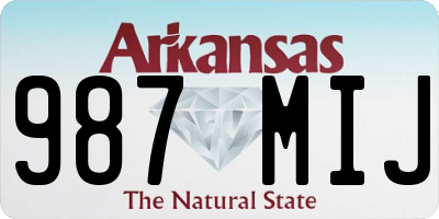 AR license plate 987MIJ
