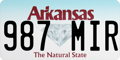 AR license plate 987MIR