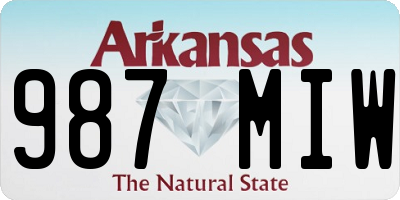 AR license plate 987MIW