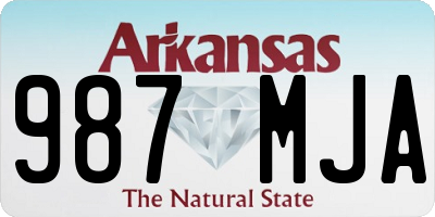 AR license plate 987MJA