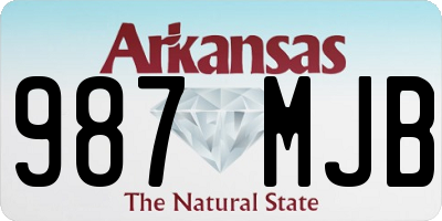 AR license plate 987MJB