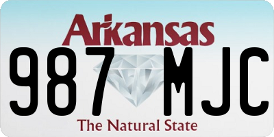 AR license plate 987MJC