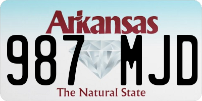AR license plate 987MJD