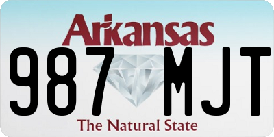 AR license plate 987MJT