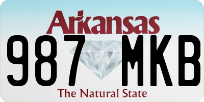 AR license plate 987MKB