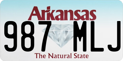 AR license plate 987MLJ