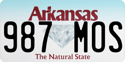 AR license plate 987MOS