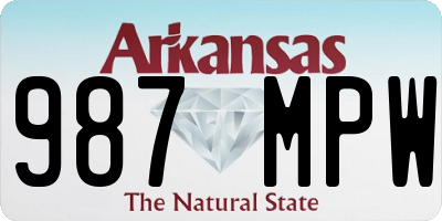 AR license plate 987MPW