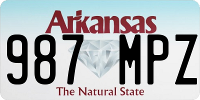 AR license plate 987MPZ