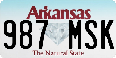 AR license plate 987MSK