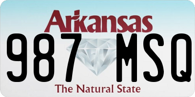 AR license plate 987MSQ