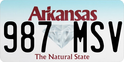 AR license plate 987MSV
