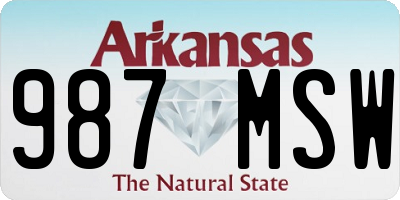 AR license plate 987MSW